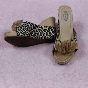Italina animal print wedges